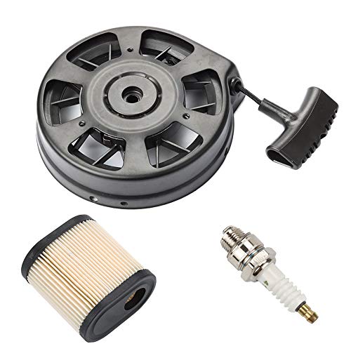 Mannial 590739 590637 590702 Recoil Starter with 36905 Air Filter fit Tecumseh TVS90 TVS100 TVS115 VLV60 VLV65 AV600 LEV80 LEV150 LV195EA OV195EA OV195XA ORVM60 Lawn Boy Craftsman MTD Toro Mowers