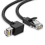 UGREEN Cat6 Ethernet Patch Cable Gigabit Right Angle to RJ45 Network Wire Cord 90 Degree LAN Cable Plug Connector for Mac, Computer, PC, Router, Modem, Printer, Xbox, PS4, PS3, PSP (3ft)
