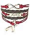 Hope and Faith Bracelet Jewelry | Cancer Awareness Red and Brown Ribbon Bracelet | Bracelet with Golden Plate Infinity Sign | Survivor Gift for Women