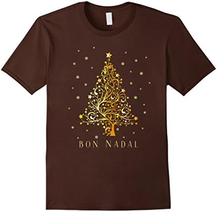Mens Catalan Christmas T-shirt Merry X-mas Bon Nadal Catalunya 2XL Brown