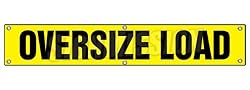 72" Over Size Load Banner Sign Sized Large Caution