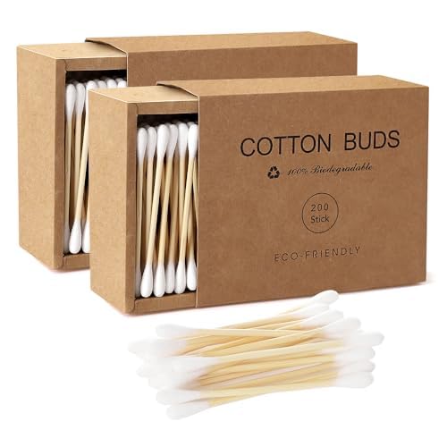 Bamboo Cotton Buds - Strong, Eco-Friendly and Bio-degradable. Pack of 200