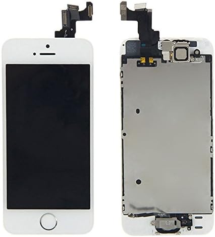Nasin Touch Screen for iPhone 5S+ LCD Display &amp; LCD Shield Plate + Spares Parts (Front Camera + Home Button + Earpiece Speaker) (White Color)