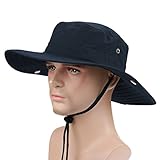 Connectyle Unisex Daily Outdoor Cowboy Sun Hat Wide Brim Bucket Fishing Hats Summer String Hat Cap