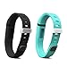 Teak - Silicone Sport Band Replacement for Fitbit Flex - Small, Black and Teal 2 Pack