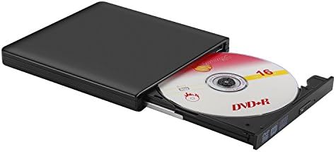 Guamar External DVD Drive USB3.0 Portable External CD Drive External CD DVD Drive DVD CD+/-RW Writer/Rewriter/Player for MacBook Pro/Air/Desktop/laptop(Black)