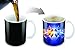 Cortunex Morphing Coffee Mug. 11 Ounce. Changing Color Mug For Wife Or Husband Ceramic Heat Sensitive Color Changing Coffee Mug. Novelty Heat Sensitive Mug With 2 Love Couple Hearts Great Gift Idea