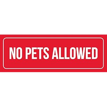 iCandy Combat Red Background with White Font No Pets Allowed Office Business Retail Outdoor & Indoor Plastic Wall Sign - Single, 3x9