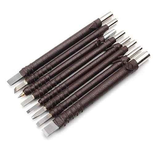 8Pcs Steel Gravers Chisel Stone Seal Craft Wood Carving Engraving...
