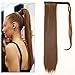 SARLA Straight Ponytail Extension Clip in Wrap Around Ponytail Long 24 Inch Synthetic Hair Pieces for Women