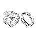 Castillna 3 Piece His and Hers Wedding Set, Brushed Stainless Steel Wedding Engagement Ring Band Sets for Women and Men