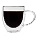 Bistro Mug with Handle from JavaFly, Double Walled Thermo Glass Cup, Set of 2 - 4oz