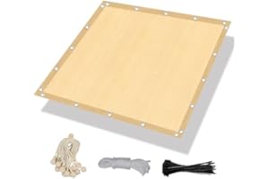 Amagenix Sun Shade Cloth Privacy Screen with Grommets 90% Sunblock Shade, Pergola Replacement Shade Cover Canopy for Outdoor Patio Garden, 6' x 10', Wheat