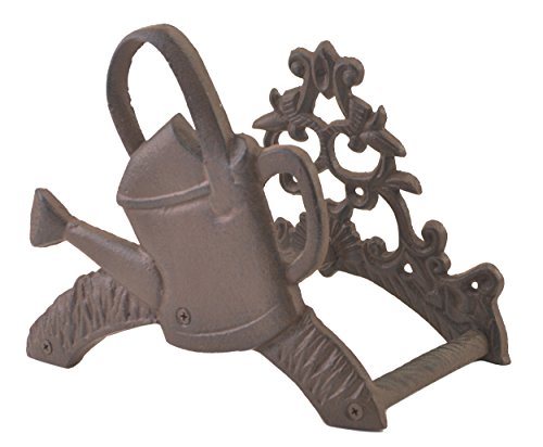 Cast Iron Garden Hose Holder Watering Can Design Hanger Reel 7.625" Tall