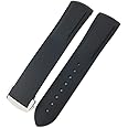 GC GUAN CHAO Curved End Rubber Silicone Watchband Fit for Omega Seamaster Planet Ocean Speedmaster Diver 300M Aqua Terra 150 Soft Watch Band 19mm 20mm 21mm 22mm Waterproof Diving Wristband