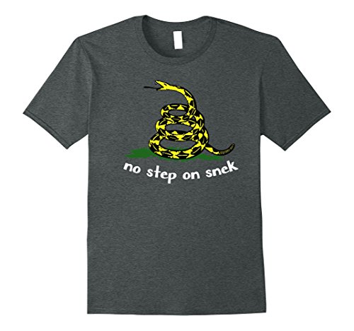 Mens No Step on Snek Meme T-Shirt, Funny Gadsden Dont Tread on Me XL Dark Heather