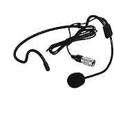 Generic Replacement Headset Headworn Microphone for Audio-Technica System 10 ATW-1101 Wireless Headworn Microphone System, Condenser, Unidirectional, 4-Pin Hirose (HRS) Female Connector, Black