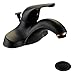 Designers Impressions 654685 Oil Rubbed Bronze Single Handle Lavatory Bathroom Vanity Faucet - Bathroom Sink Faucet with Matching Pop-Up Drain Trim Assembly