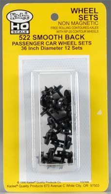 522 36" Smoothback Pass Car Wheelset HO