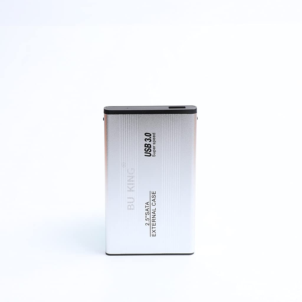 BU KING Mirco USB 3.0 Hard Drive Enclosure External 120GB Mobile Hard Drive Enclosure Aluminum Alloy Enclosure Box-Silver
