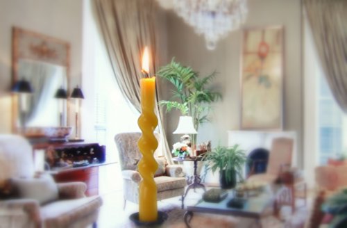 BCandle 100% Pure Beeswax Spiral Twist Taper Candles Organic - 10 Inch Tall, 5/8 Inch Diameter, Hand Made (2)