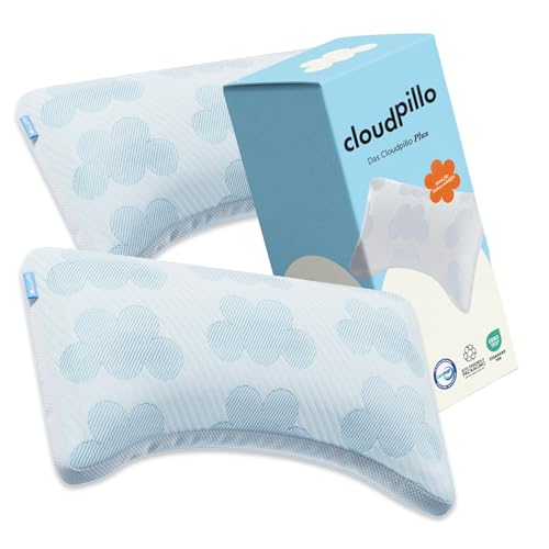 Cloudpillo Plus Pillow - 2er-Set Kopfkissen, 45×70 cm, Ergonomisches Premium-Kissen für Seitenschläfer, individuell anpassbar mit optimaler Stützfunkt