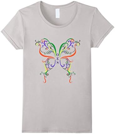 Women's Order Of Eastern Star Butterfly T Shirt XL Silver