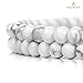 BEADNOVA Natural White Howlite Beads Natural Crystal Beads Stone Gemstone Round Loose Energy Healing with Crystal Stretch Cord for Jewelry Making (4mm, 90-92pcs)