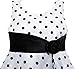 HM84 Girls Dress Black White Dot Tulle Party Pageant Size 9-10,Black,