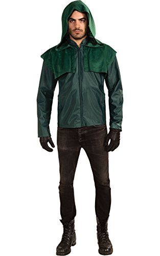 Green Arrow Costumes Halloween - Rubie's Arrow Deluxe Hoodie and Gloves, Black,