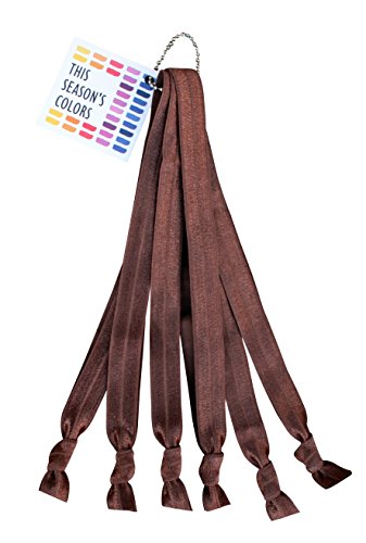Solid Brown No Crease Elastic Headband Hair Ties by THIS SEASON'S COLORS; 5/8" Wide, Soft Stretch, Adjustable size: Sports, Casual, Yoga