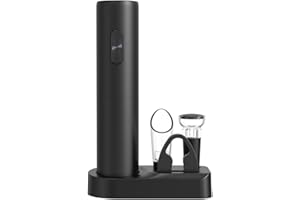Jiarznh Electric Wine Opener,with foil Cutter,Vacuum Stopper, Pourer,One-Touch Button Reusable Automatic Wine Corkscrew Remov