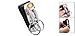 Black Wide Belt Loop Double Rings Metal Keychain Key Holder
