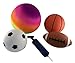 KINREX 4 PC Sports Ball Set - 1 Rainbow Playground Ball - 1 Football - 1 Soccer Ball - 1 Basketball - 1 Deluxe Ball Pump