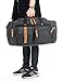 Plambag Large Canvas Duffel Bag Overnight Travel Tote Weekend Bag Dark Gray