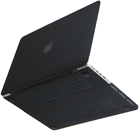 NEXARY Retina 15" Rubberized Hard Case Cover for MacBook Pro 15.4" with Retina Display Model / No Mold Mark, Durable Rubber Feet / Bundle kit with Porch for AC Adopter (Semi-Transp. PR15 Mat Black)