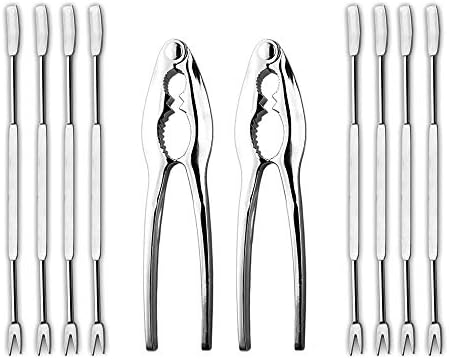Ficony Piece Lobster Crackers and Picks Set, 10-Piece Crab Leg Crackers and Tools - Stainless Steel Seafood Crackers & Forks Nut Cracker Set