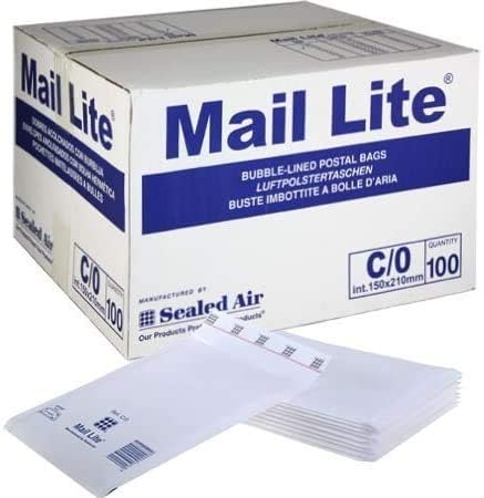 Mail Lite A/000 Bubble Lined Padded Envelopes 110 x 160mm White 200 Pack