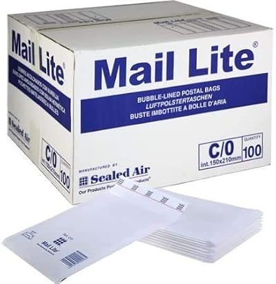 Mail Lite A/000 Bubble Lined Padded Envelopes 110 x 160mm White 200 Pack