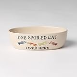Pet Rageous 2 Cup One Spoiled Cat Oval Cat Bowl, 6.5
