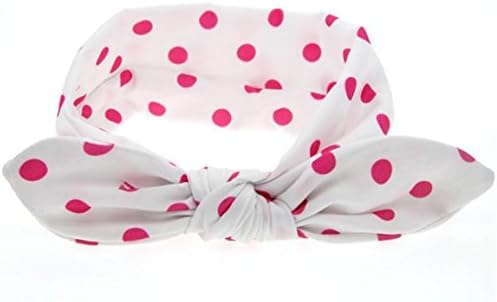 HN New Baby Rabbit Ears Elastic Wave Point Bowknot Headband (White)