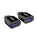 USB C to USB 3.0 Adapter, iXCC 2Pack USB Type C Male to USB 3.0 Female Converter, On The Go(OTG) for Galaxy S8 S8+, LG G5 G6, HTC 10, Nexus 5X, Nexus 6P, OnePlus 2 and More(Black*2)
