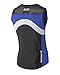 SLS3 Triathlon Men`s FX Tri Top 3 Pockets Full Zipper Jersey - Singlet -Tank (Black/Blue, XL)
