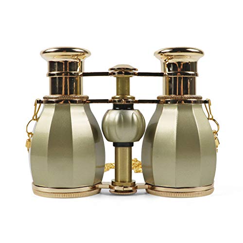Kingscope 4X30 Vintage Opera Glasses Binoculars for Theater Musical Concert (Gold, with Chain)