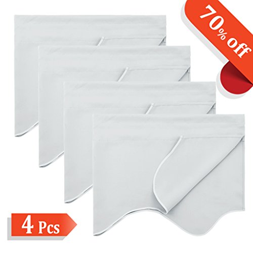 NICETOWN Room Darkening Kitchen Valances – Solid Home Fashion 52 inches by 18 inches Short Rod Pocket Valance Curtain…