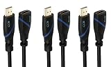 3 FT (0.9 M) High Speed HDMI Cable Male to Female with Ethernet Black (3 Feet/0.9 Meters) Supports 4K 30Hz, 3D, 1080p and Audio Return CNE524450 (3 Pack)