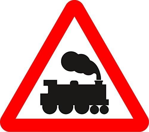 Level crossing without barrier or gate ahead Road safety sign - Plastic sign fitted with 2 strips Channel to rear for mounting on post 1212 inch