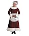 Halco Burgundy Mrs Claus Velvet Traditional Costume Size 12-14 Womens Zipper Dress Satin Apron White Long Hair Plush Trim Mop Hat Professional Jessica Kringle #7051-4