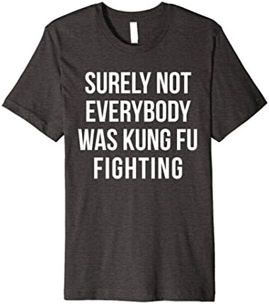 Mens "Surely Not Everybody Was Kung Fu Fighting" Funny T-Shirt XL Dark Heather