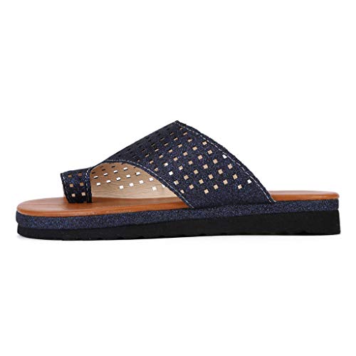 Walking Shoes,Londony❀ Womens Open Toe Gladiator Flat Sandals Slingback Ankle Strap Casual Beach Roman Summer Shoes Sky Blue